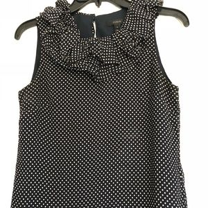 J Crew Navy Blue Polka Dot Sleeveless Blouse